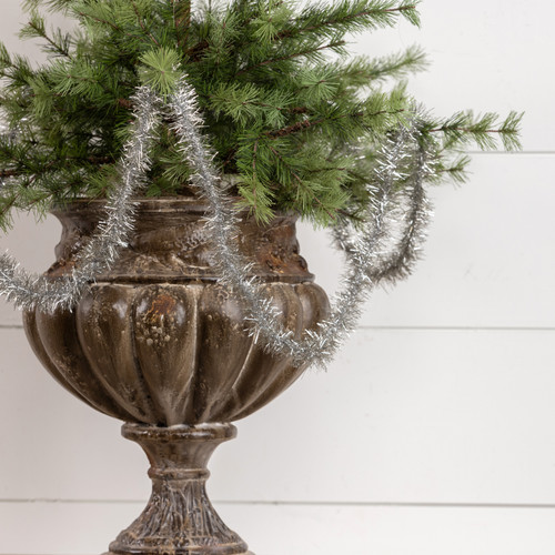 9'  VINTAGE SILVER TINSEL GARLAND