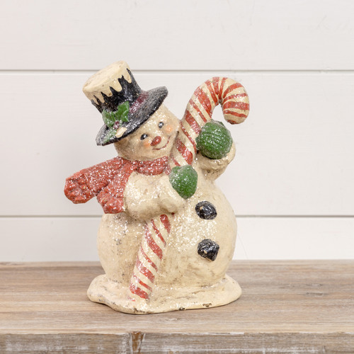 10" CANDY CANE SNOWMAN