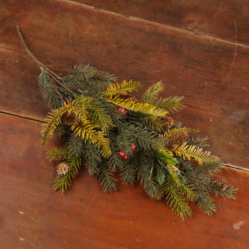 25" MIXED PINE & HOLLY SPRAY