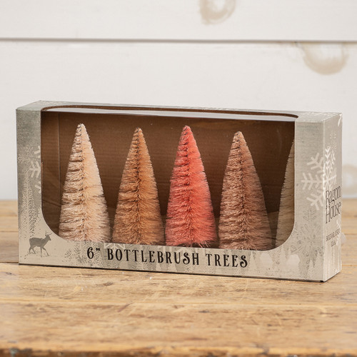 6" PINK HUES BOTTLEBRUSH TREES BOX/ 5