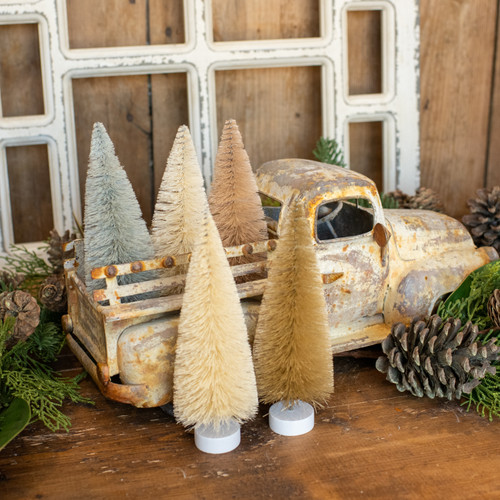 7" NEUTRAL HUES BOTTLEBRUSH TREES BOX SET/ 5