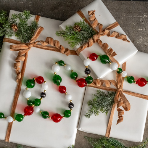 6' GOLD, GREEN, RED & WHITE GARLAND
