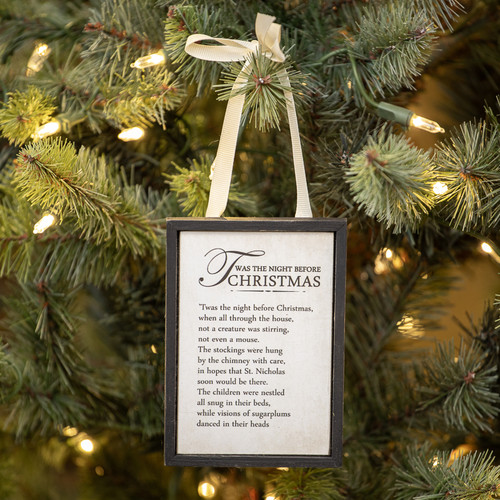 TWAS THE NIGHT SIGN ORNAMENT
