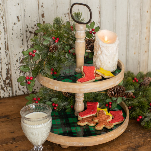 GREEN STEWART 2 TIERED TRAY
