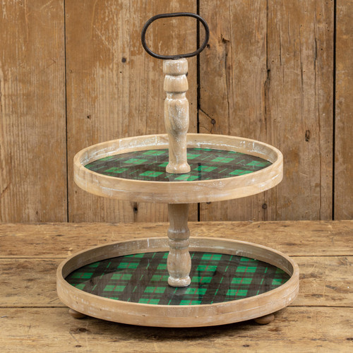 GREEN STEWART 2 TIERED TRAY
