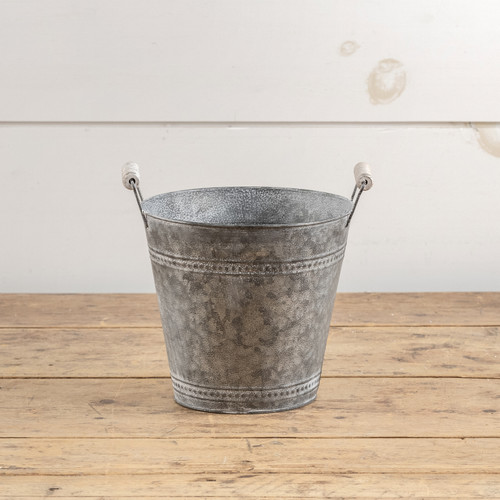 9" GALVANIZED DOUBLE HANDLE DECORATIVE PAIL