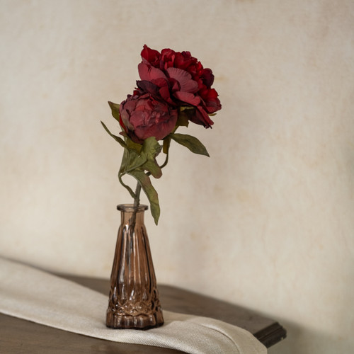 13" RED DRIED ROSE & BUD SPRAY