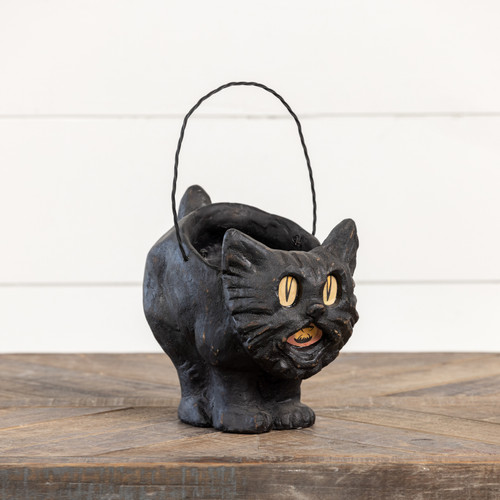 8" BLACK VINTAGE CAT