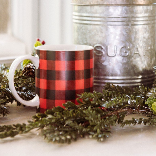 RED & BLACK BUFFALO CHECK MUG