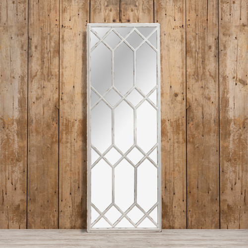71" WHITE METAL LATTICED MIRROR*