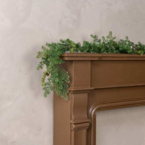 6' CYPRESS GARLAND W/CONES