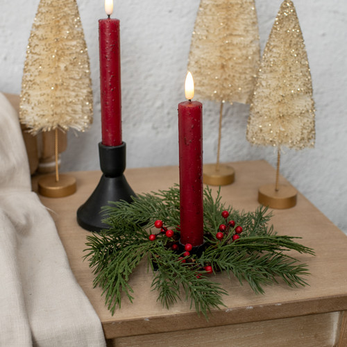 7" ANGEL PINE TAPER CANDLE RING
