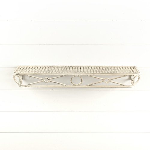 33.5" WHITE CRISS CROSS METAL SHELF