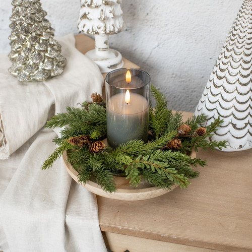 10" WHITE SPRUCE & TSUGA HEMLOCK CANDLE RING