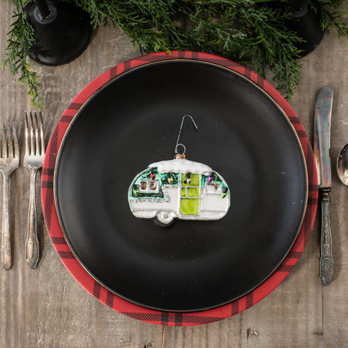 SNOWY CHRISTMAS CAMPER ORNAMENT