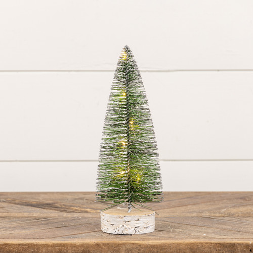 12" GREEN LED BOTTLEBRUSH TREE