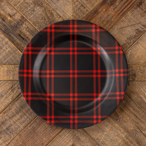 BLACK WITH RED STRIPES CHARGER
