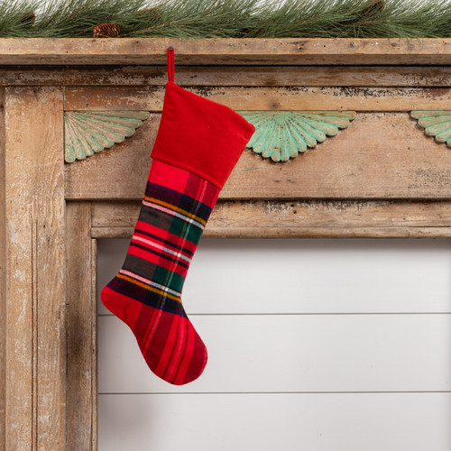 20" RED TARTAN STOCKING