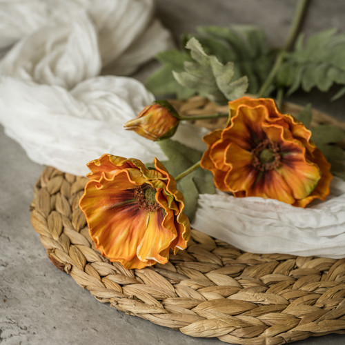 27" DARK ORANGE POPPY SPRAY