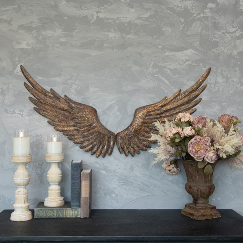 ANTIQUE GOLD WALL WINGS