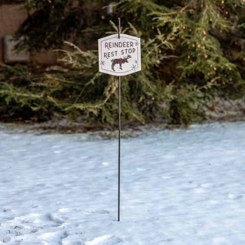 REINDEER REST STOP GARDEN STAKE