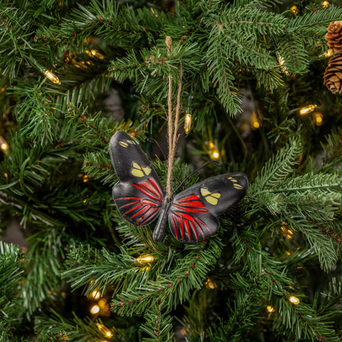 BLACK & ORANGE BUTTERFLY ORNAMENT