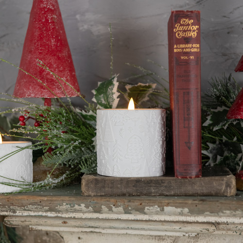 3.25" - 3D FLAME HOLIDAY EMBOSSED CANDLE