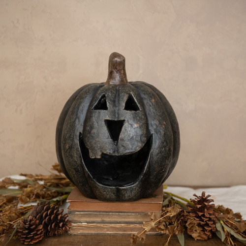 11" BLACK BIG MOUTH PUMPKIN