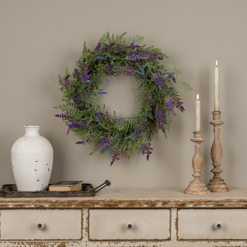 24" LAVENDER & FERN WREATH
