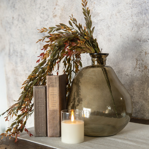 11.5" BROWN ARTISAN GLASS VASE