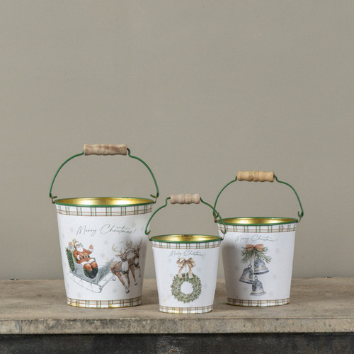 SET/3 HOLIDAY CHEER BUCKETS