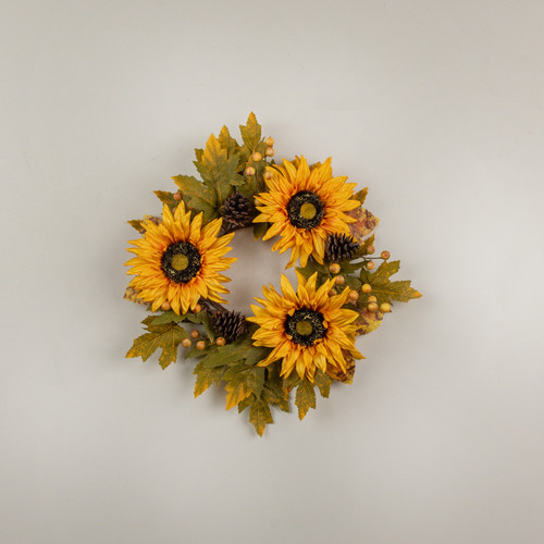 16" AUTUMN SUNFLOWER FIELDS CANDLE RING