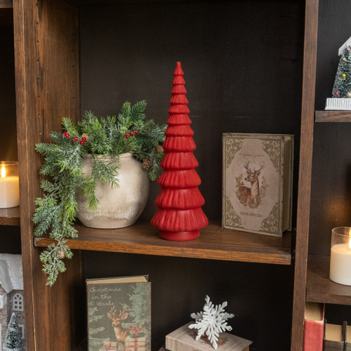 14.75" RED MERRY TREE