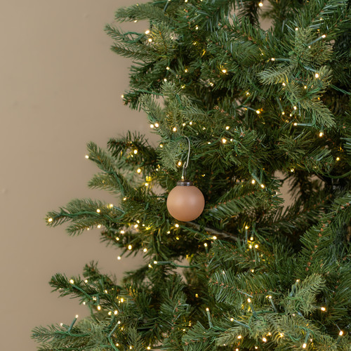 2" BEIGE KUGEL ORNAMENT
