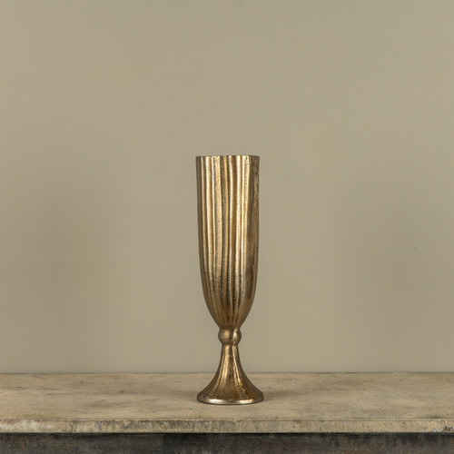 16" GOLD RIBBED VASE