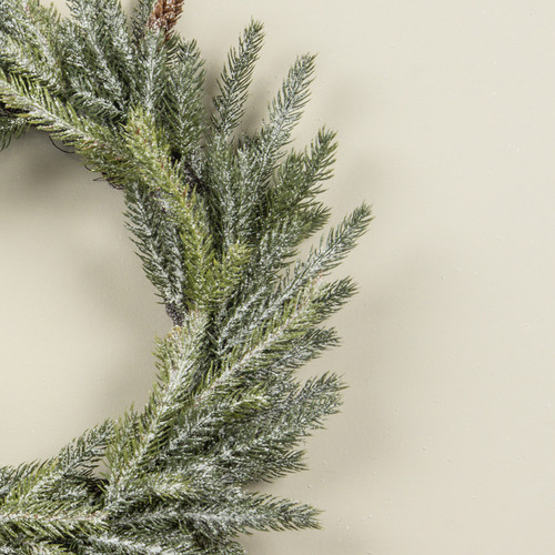 20" WHITE SPRUCE WREATH W/ MINI PINECONES