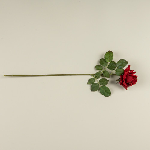 25.5" SOFT TOUCH RED ROSE STEM