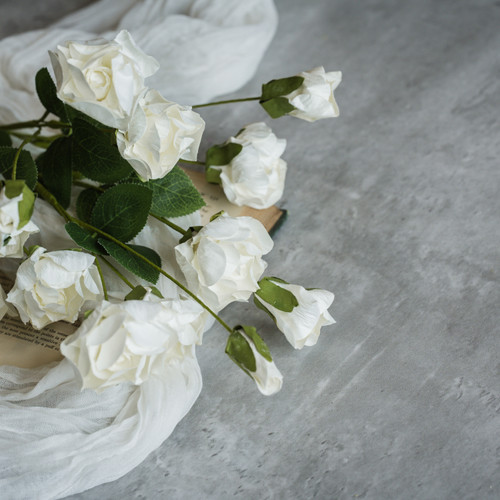 25" WHITE PAPER ROSE SPRAY