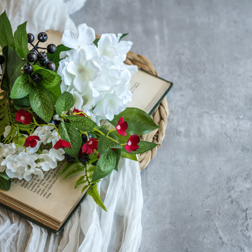 15" RED, WHITE & BLUE BERRY & HYDRANGEA BUNDLE