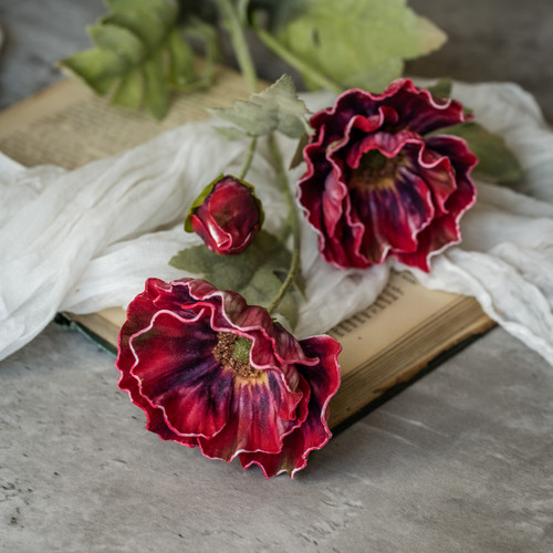 27" WINE POPPY SPRAY