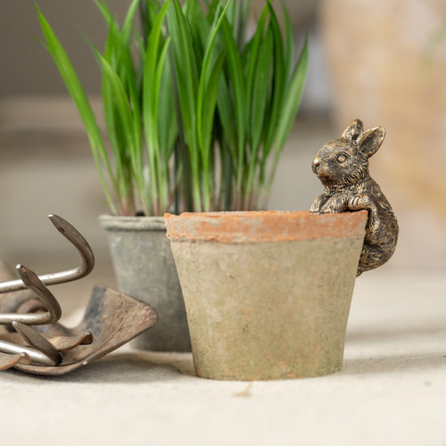 GOLD BUNNY W/ LEG UP POT HUGGER