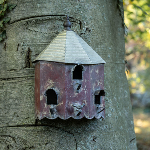 RED 3-OPENING BIRDHOUSE