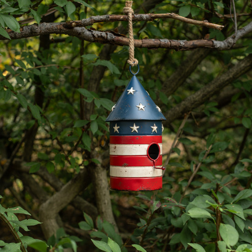 ROUND PATRIOTIC BIRDHOUSE