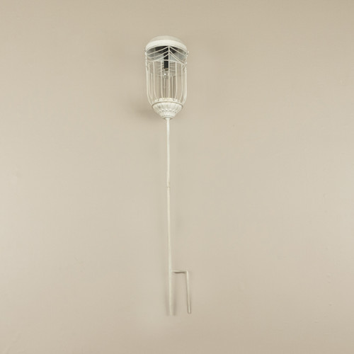 WHITE SOLAR LANTERN STAKE