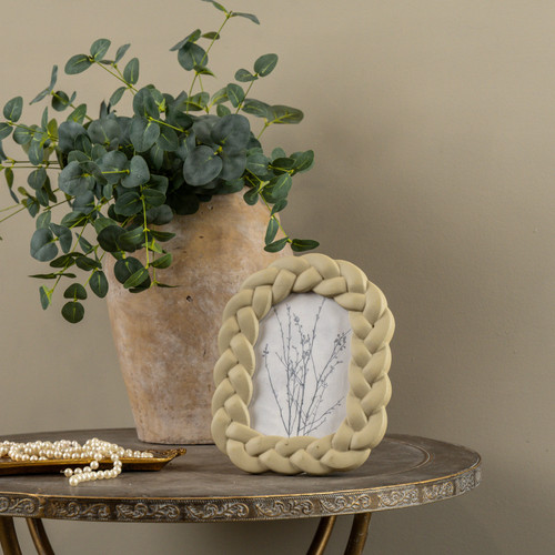BEIGE BRAIDED PHOTO FRAME