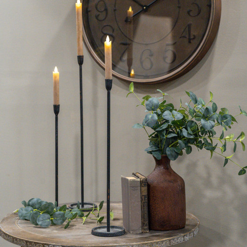 20.25" BLACK NEWTON TAPER CANDLESTICK