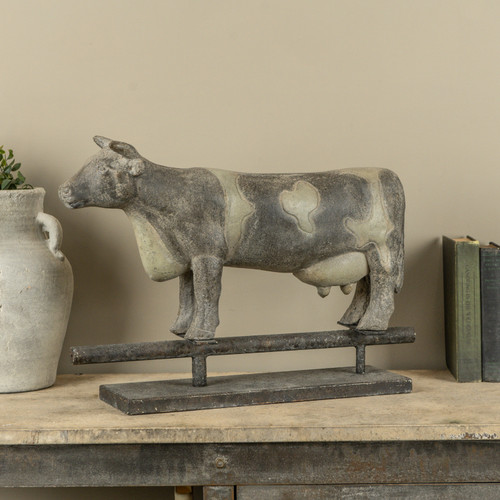 21" COW WEATHERVANE ON BASE