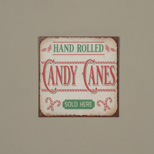 12" CANDY CANES METAL SIGN