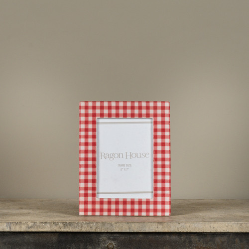 5" X 7" RED GINGHAM PHOTO FRAME