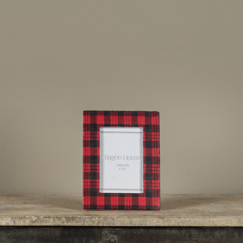 4" X 6" RED PLAID PHOTO FRAME